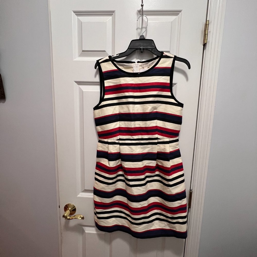 j.crew NWT size 8 multicolored striped cotton  dress - Picture 4 of 8